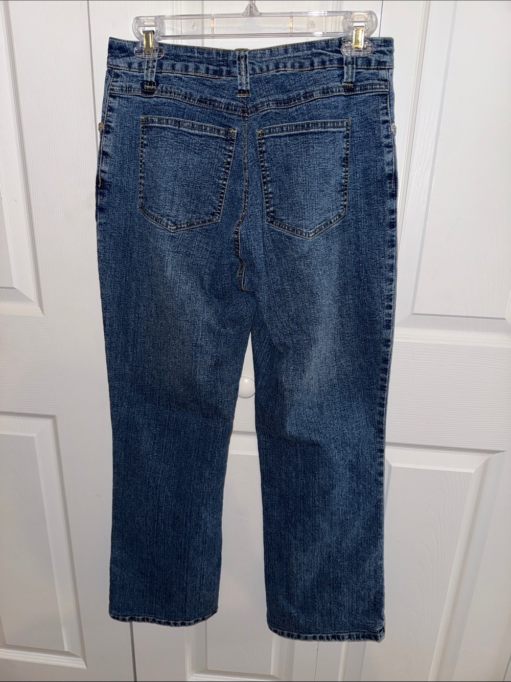 Women’s Dark Blue Jeans with lace inlay on left leg, EUC - Picture 4 of 4